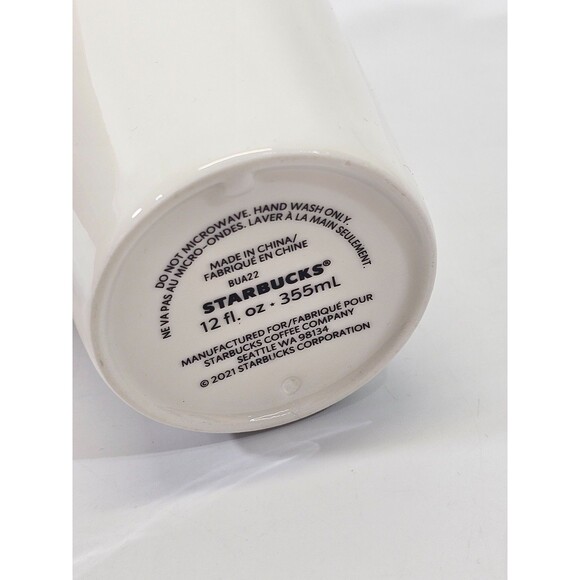 Starbucks Classic White & Green 12 Ounce Ceramic Coffee Cup Mug Tumbler 12 Oz - Picture 3 of 5